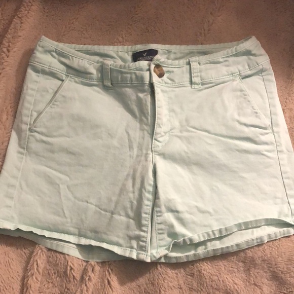 🔹4 for $30 American Eagle Size 4 Mint Green MIDI Stretch Shorts - Picture 2 of 7